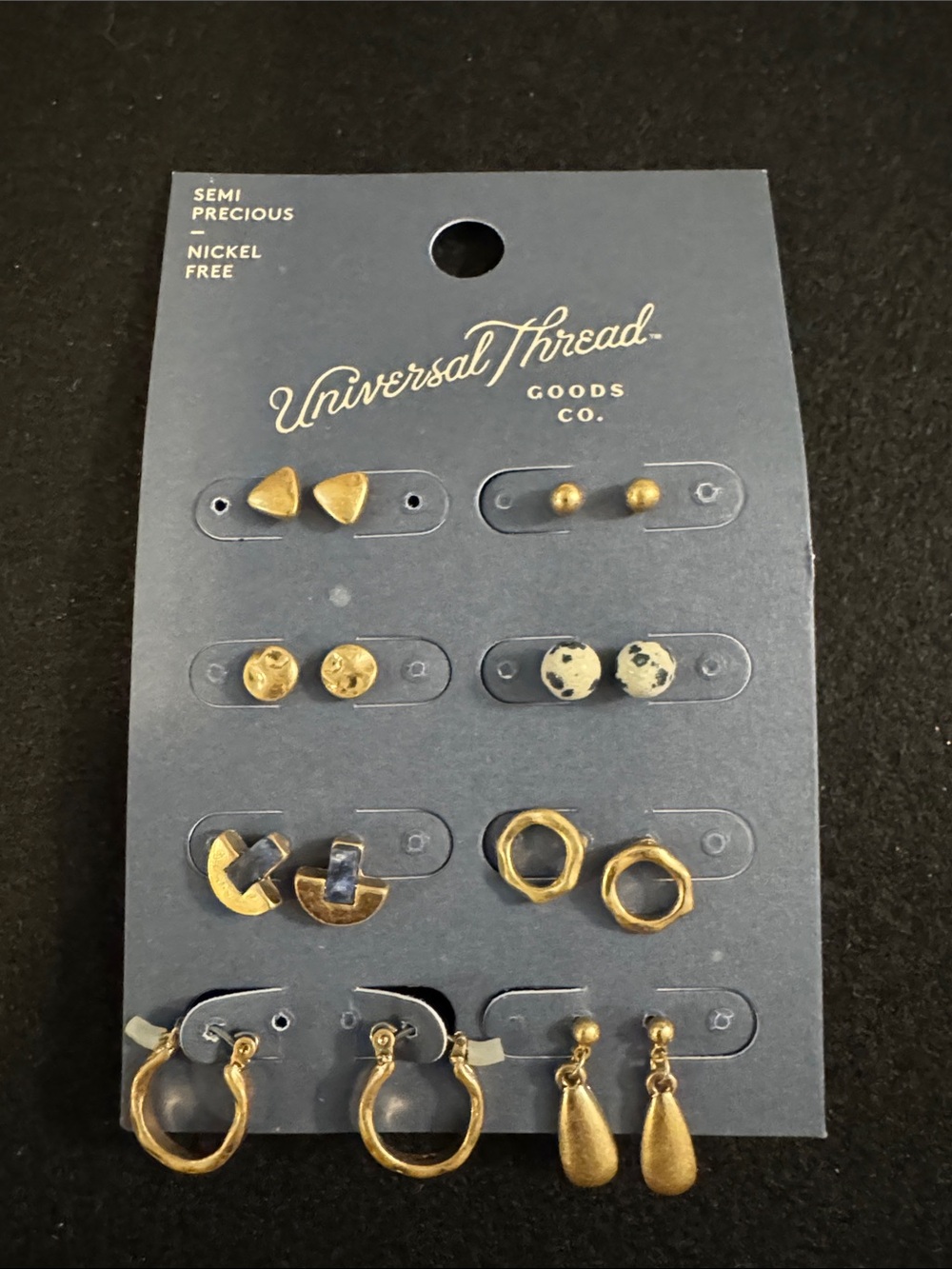 Universal Thread Gold-Tone Mixed Earring Set - Gold & Cream Accents